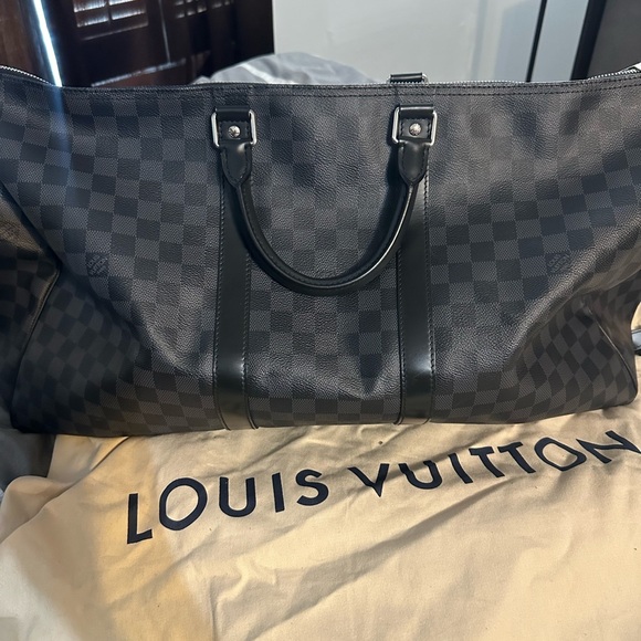 LOUIS VUITTON Keepall Bandoulière 55 black - Picture 1 of 5